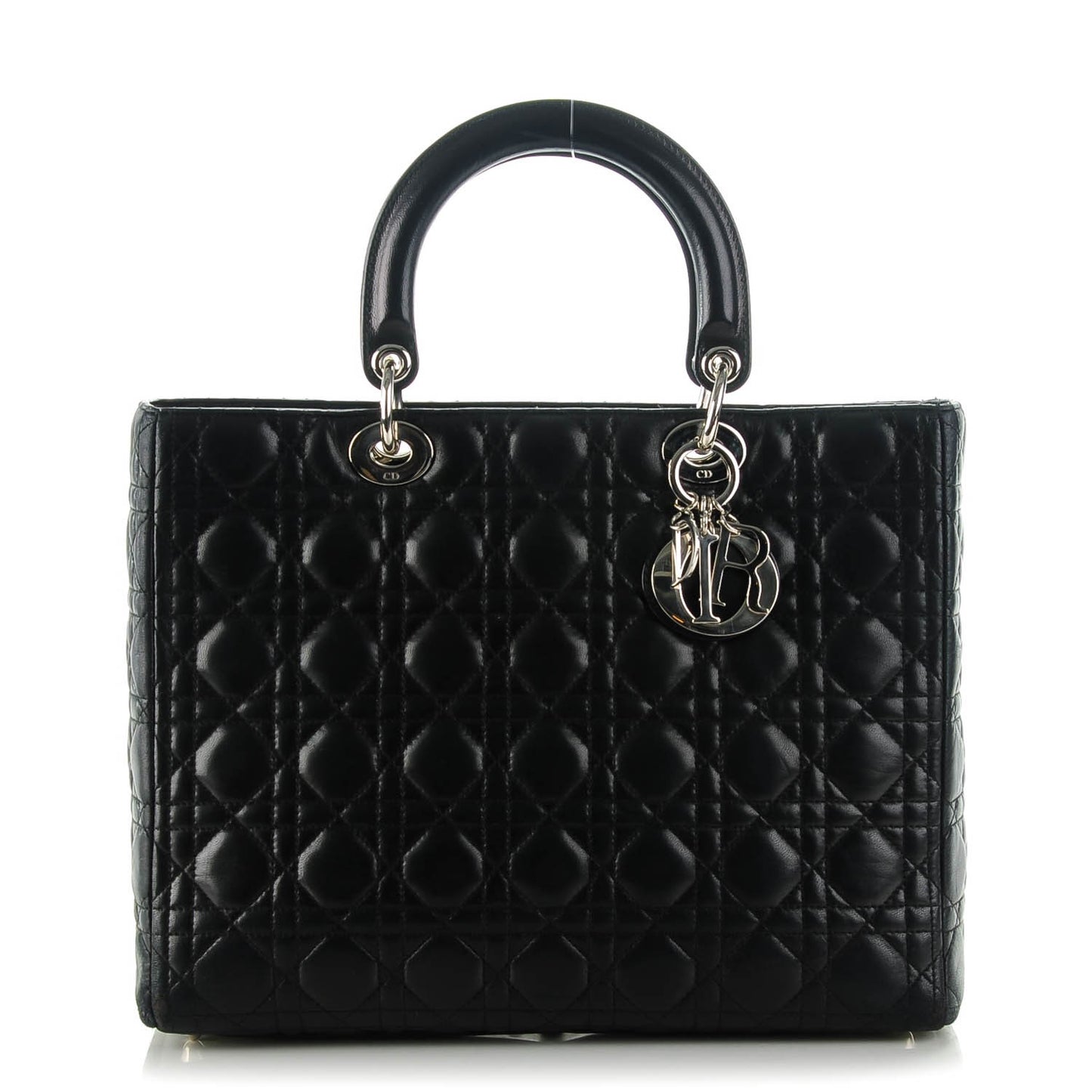 Lambskin Cannage Large Lady Dior Black