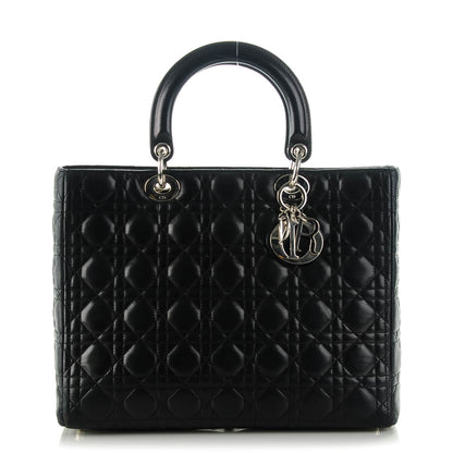 Christian Dior Lambskin Cannage Large Lady Dior Black 1 of 9