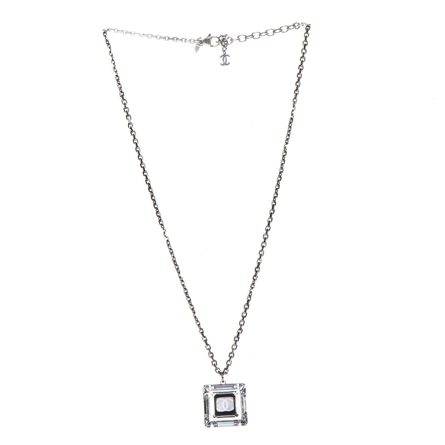 Chanel Lucite CC Square Charm Necklace 3 of 8