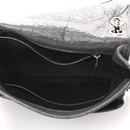 Saint Laurent Crinkled Calfskin Matelasse Monogram Medium Niki Chain Satchel Storm 5 of 11