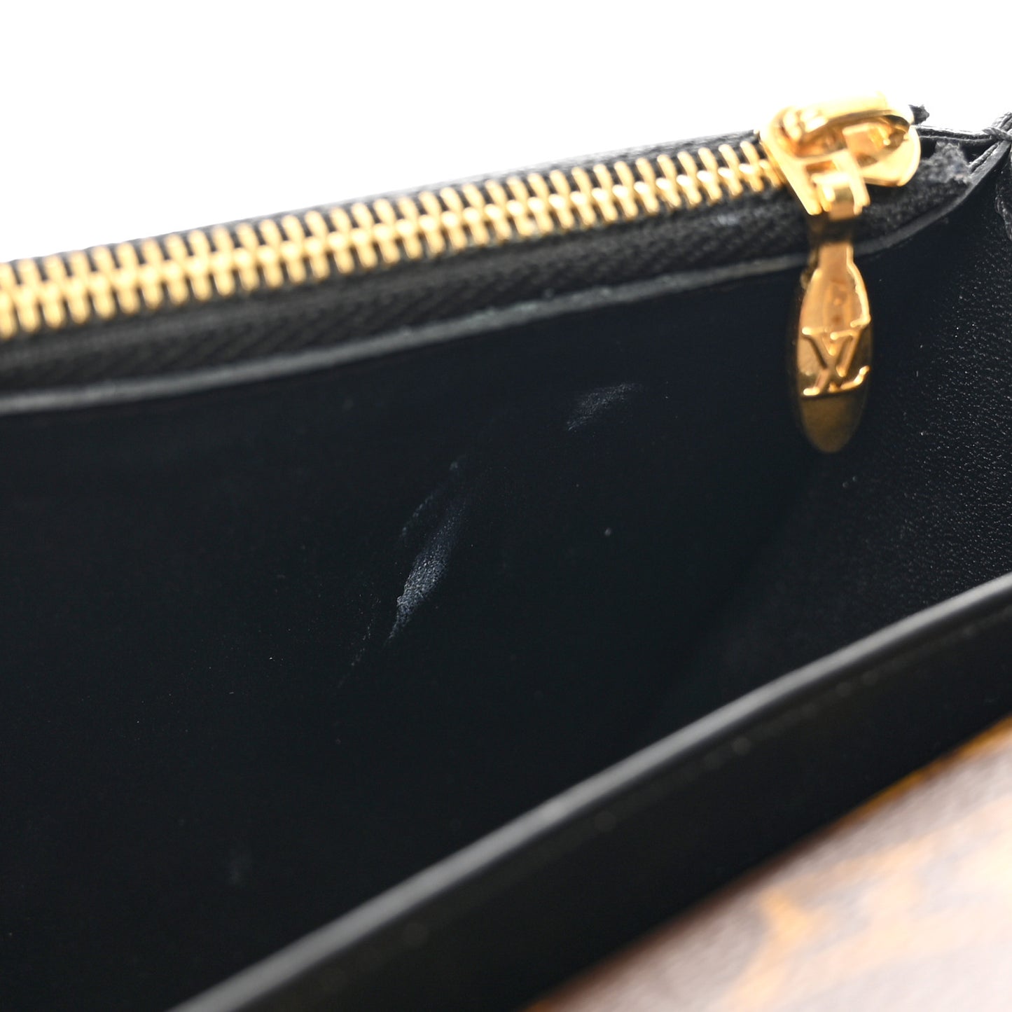 Patent Calfskin Monogram Cherrywood Chain Wallet Black