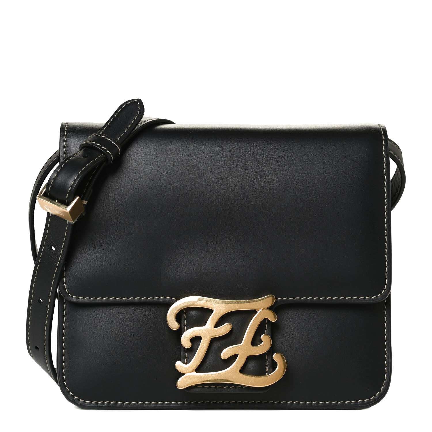 Fendi Vitello King Karligraphy Crossbody Bag Black 1 of 10