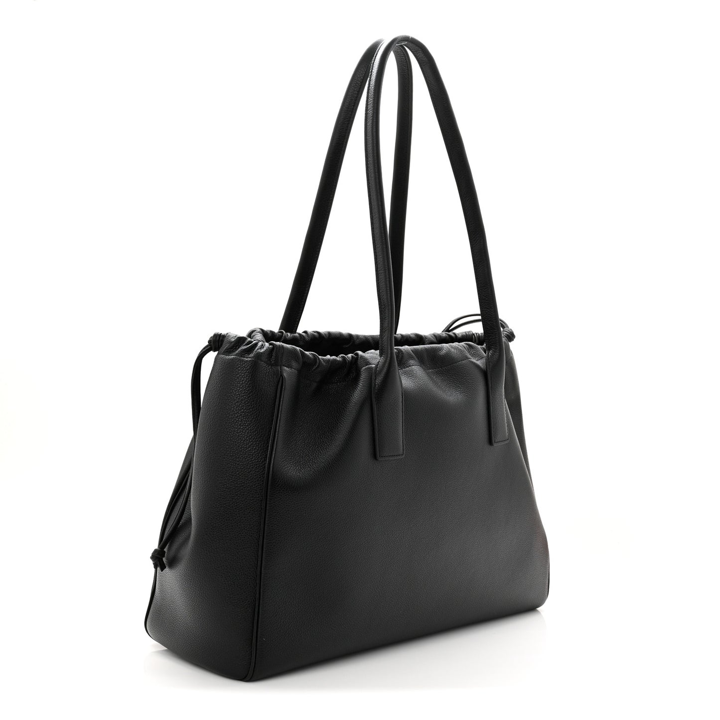 Calfskin Cuir Triomphe Cabas Drawstring Black