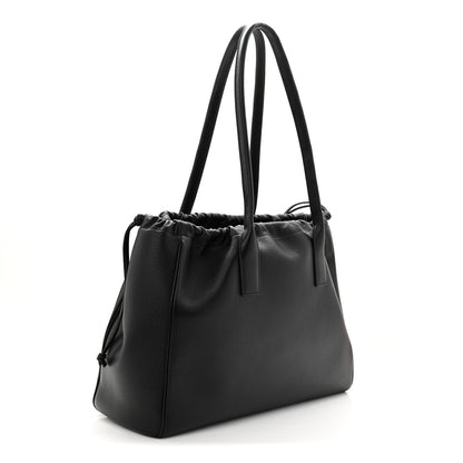 Celine Calfskin Cuir Triomphe Cabas Drawstring Black 3 of 10