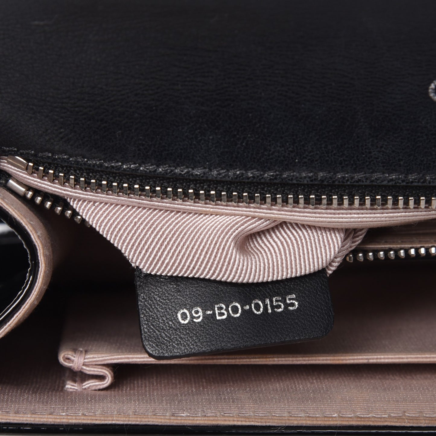 Patent Medium Diorama Flap Bag Black