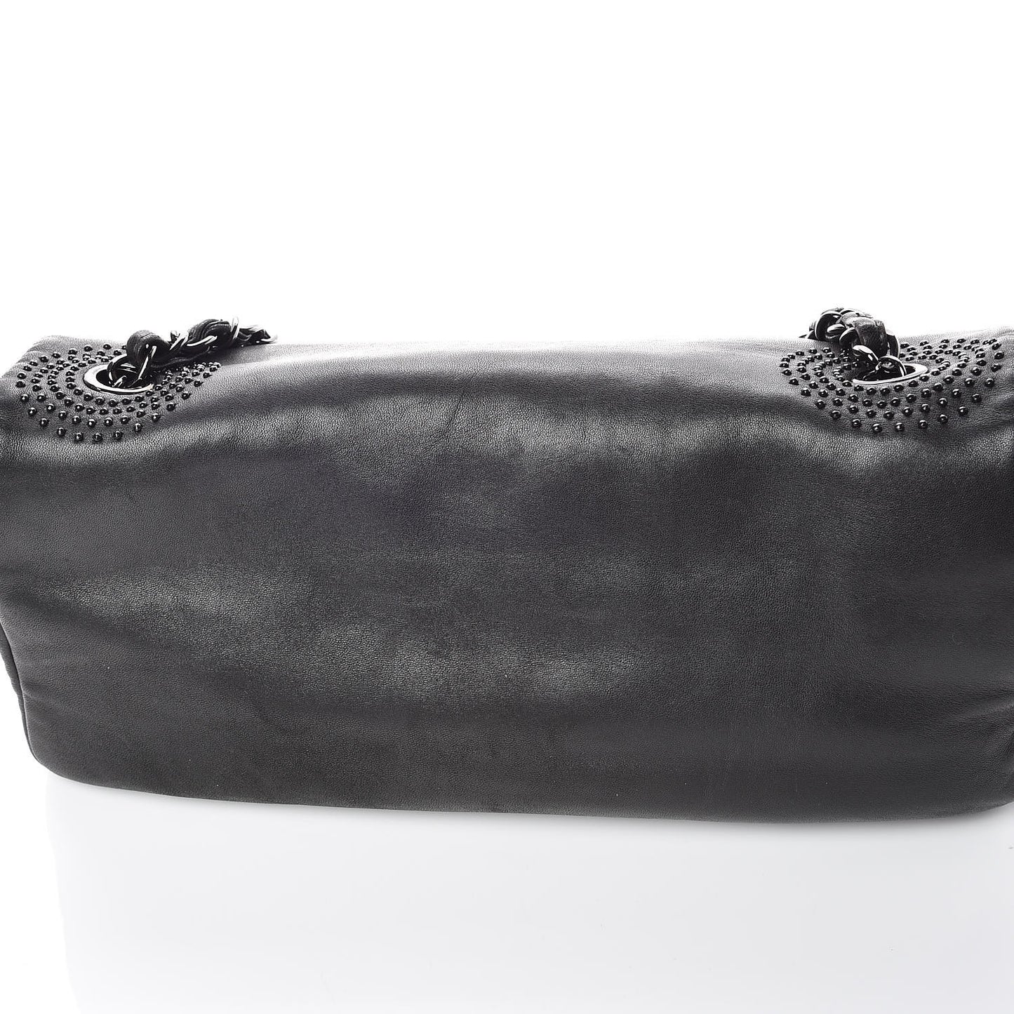 Lambskin Studded CC East West Flap Black