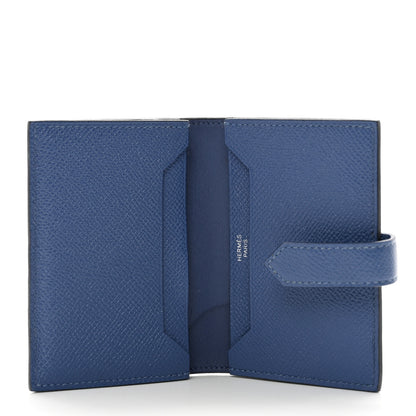 Hermes Epsom Bearn Card Holder Wallet Bleu Brighton 5 of 9