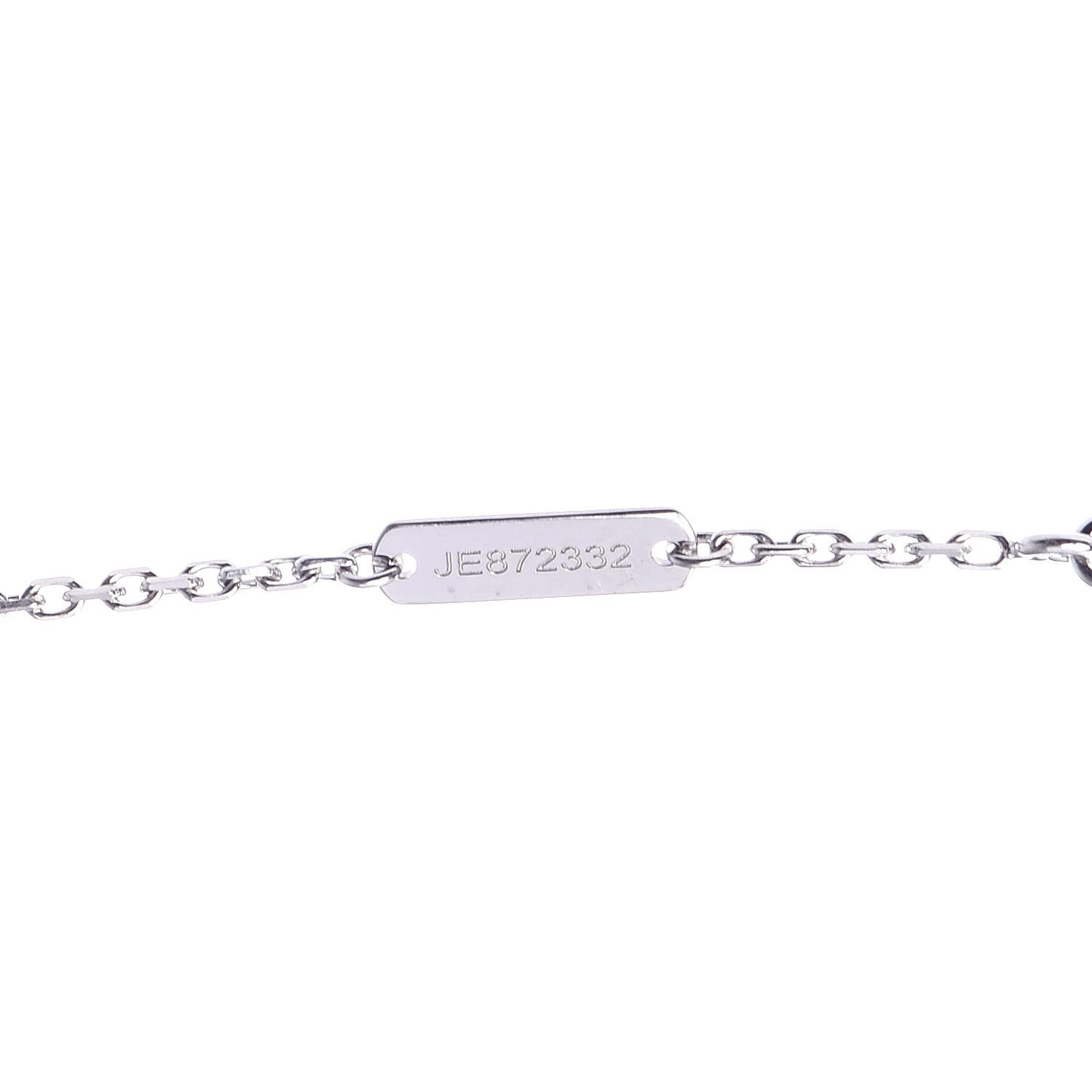 18K White Gold Chalcedony Vintage Alhambra Pendant Necklace