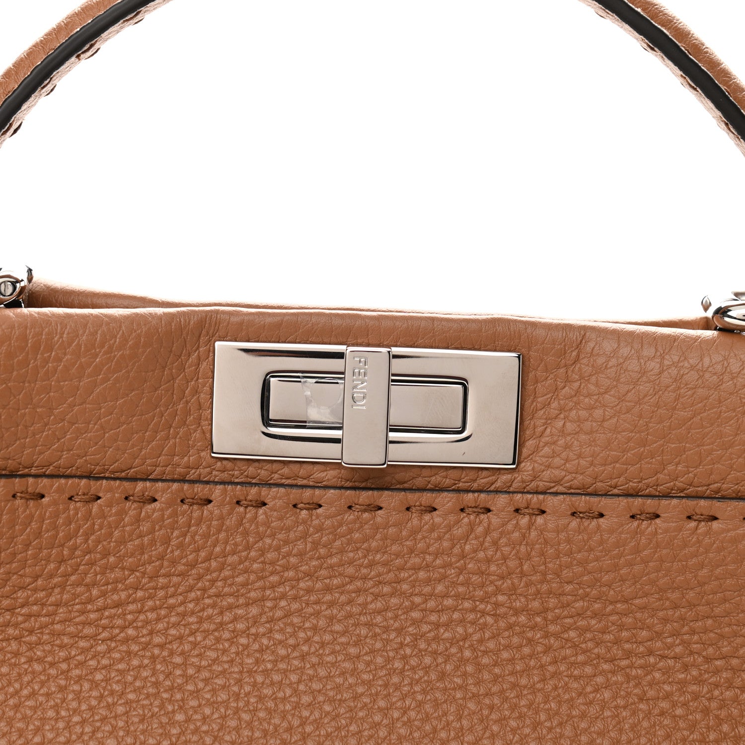 Fendi Cuoio Romano Selleria Bi-Color Medium Peekaboo Iconic Satchel Mou Milk 8 of 10