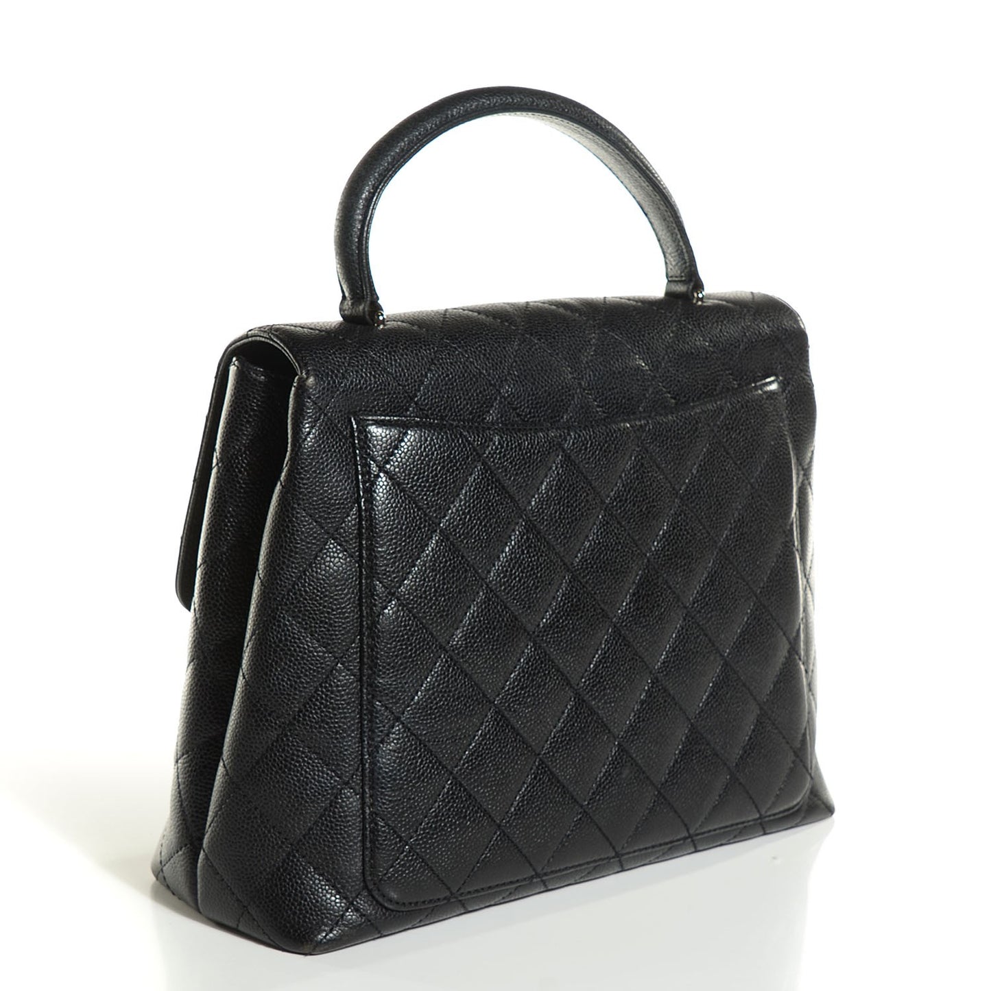 Caviar Quilted Jumbo Kelly Flap Black