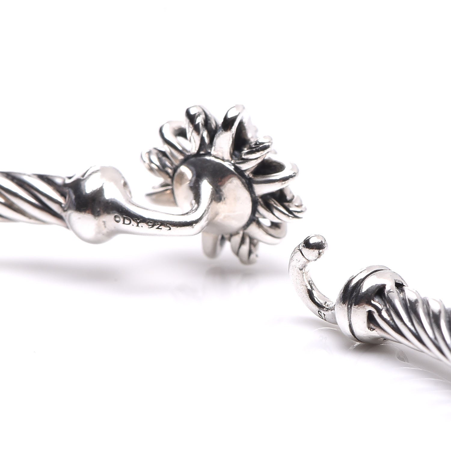 David Yurman Sterling Silver Diamond Starburst Bracelet 5 of 5