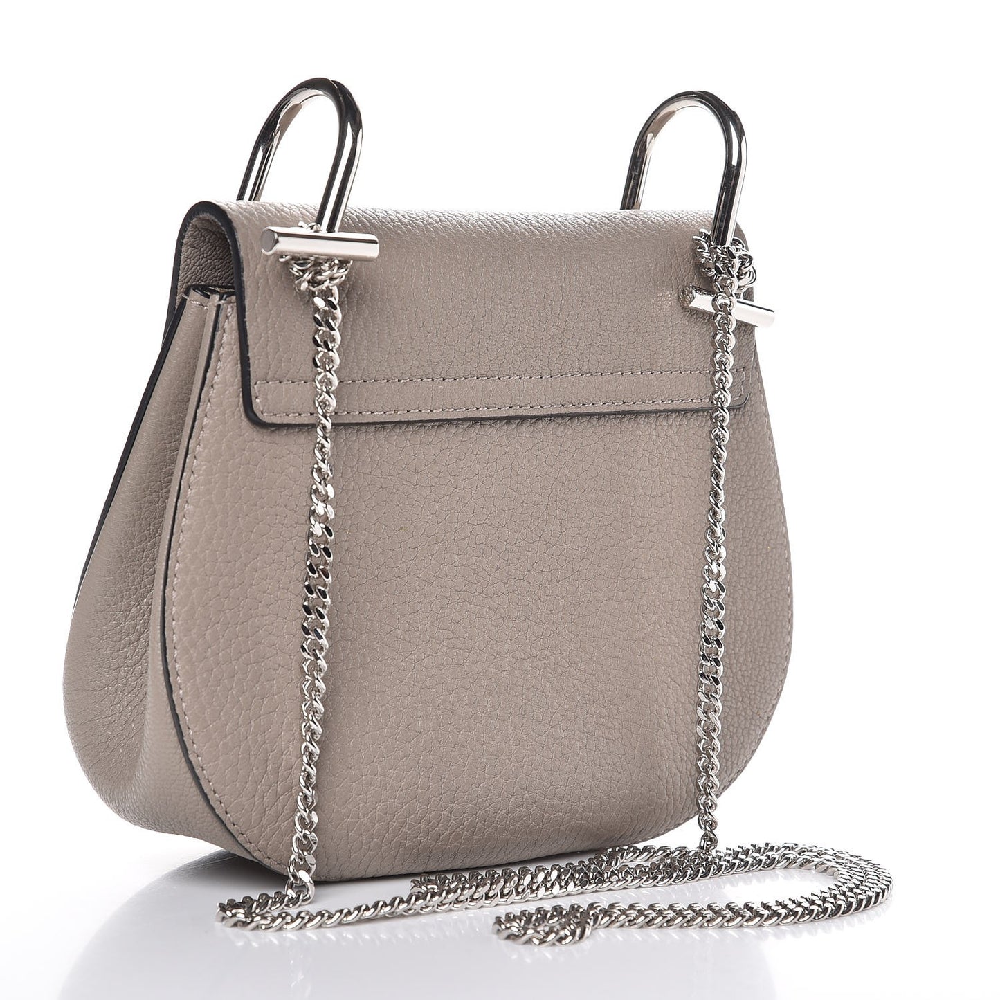 Grained Lambskin Mini Drew Shoulder Bag Motty Grey