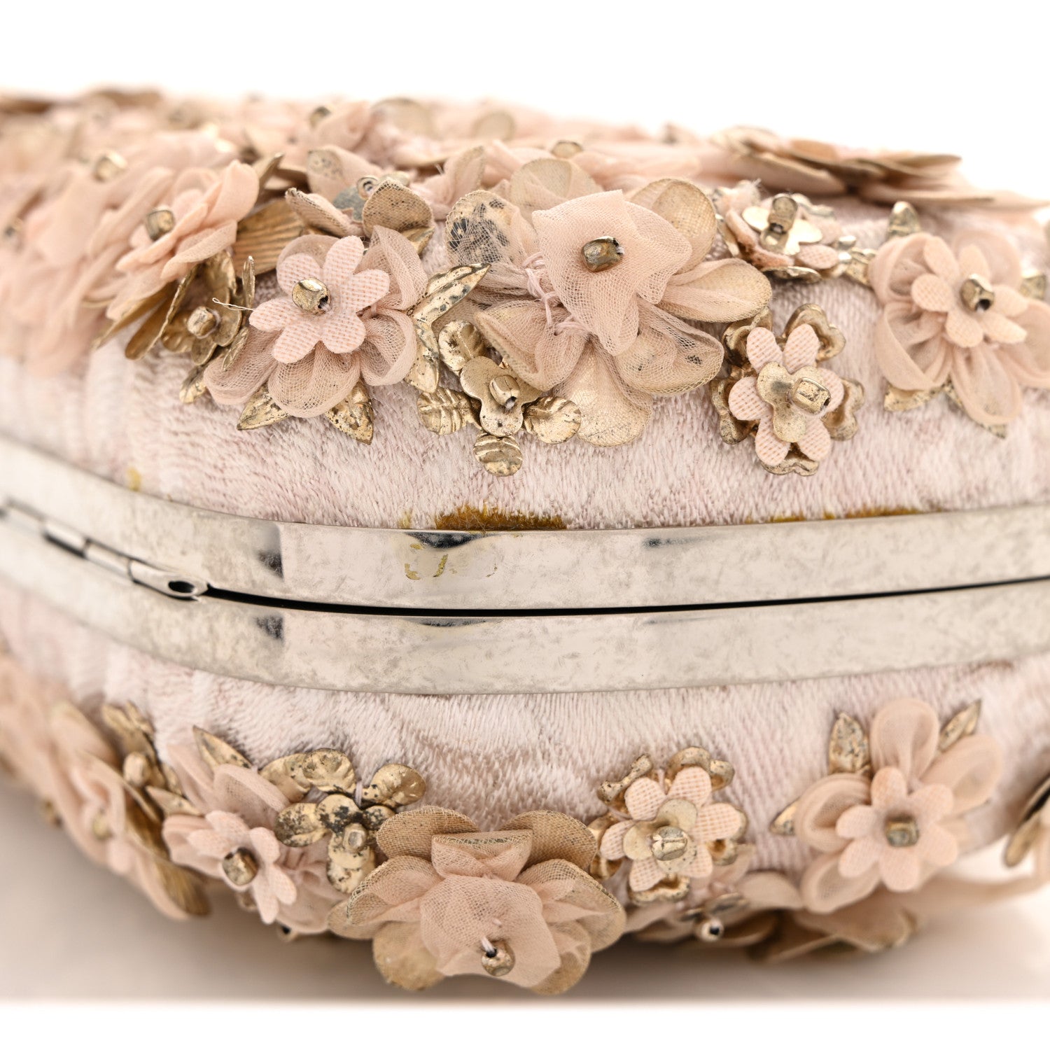 Alexander McQueen Flower Appliqued Silk Brocade Skull Box Clutch