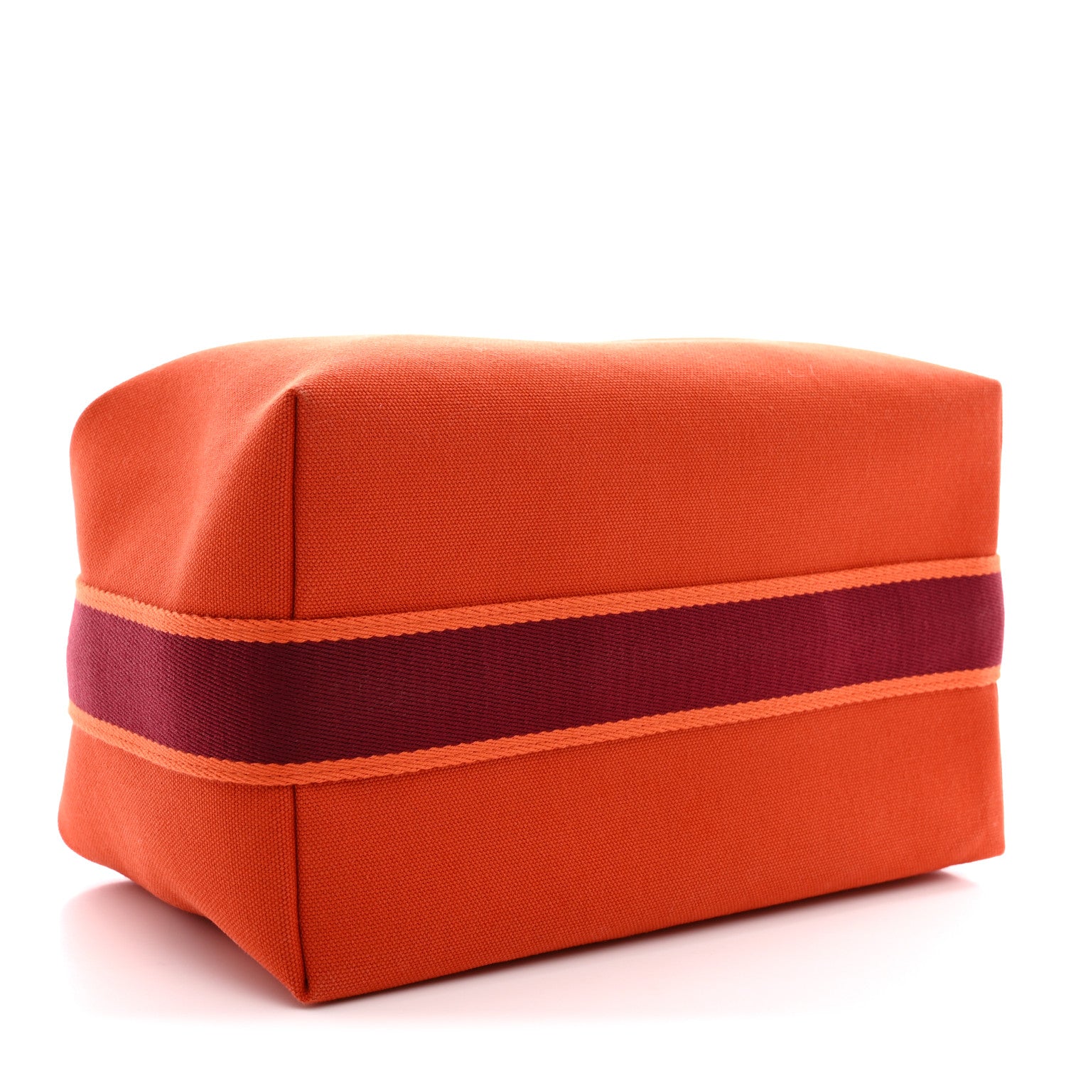 Hermes Canvas Large Bride-A-Brac Pouch Orange Feu Burgundy Orange Feu Burgundy 4 of 6