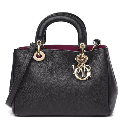 Christian Dior Bullcalf Small Diorissimo Tote Black Rose Indien 1 of 9