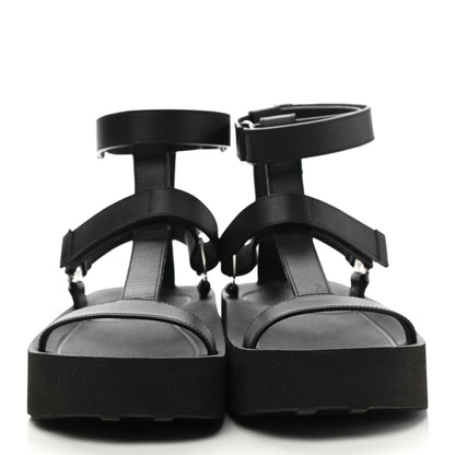 Hermes Calfskin Womens Enid Sandals 37 Black 2 of 10