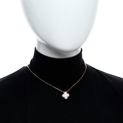 Van Cleef & Arpels 18K Rose Gold Gray Mother of Pearl Vintage Alhambra Pendant Necklace 2 of 6