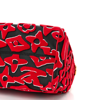 Louis Vuitton X UF Tufted Monogram Speedy Bandouliere 25 Black Red 10 of 10