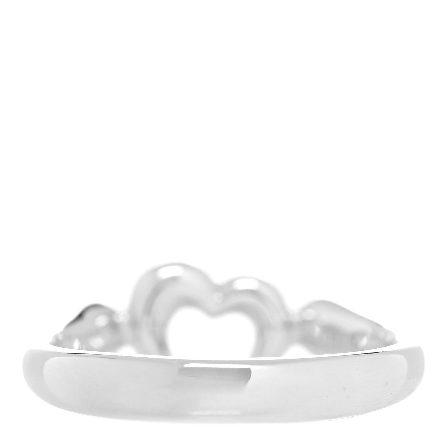 Tiffany Sterling Silver Diamond Elsa Peretti Open Heart Ring 54 6.75 4 of 6