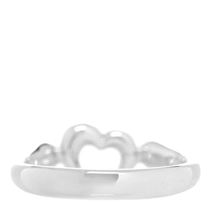 Tiffany Sterling Silver Diamond Elsa Peretti Open Heart Ring 54 6.75 4 of 6