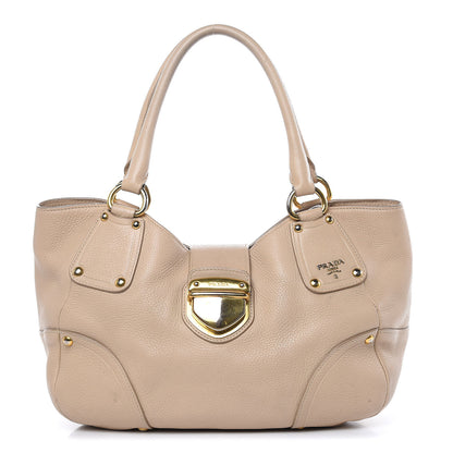 Prada Vitello Daino Pushlock Tote Sughero 1 of 24