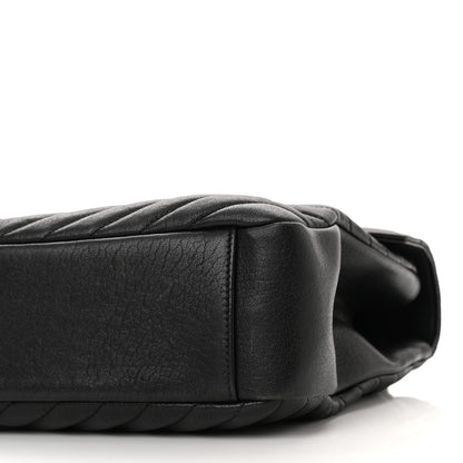 Saint Laurent Sheepskin Matelasse Chevron Monogram Large College Satchel Black 9 of 9