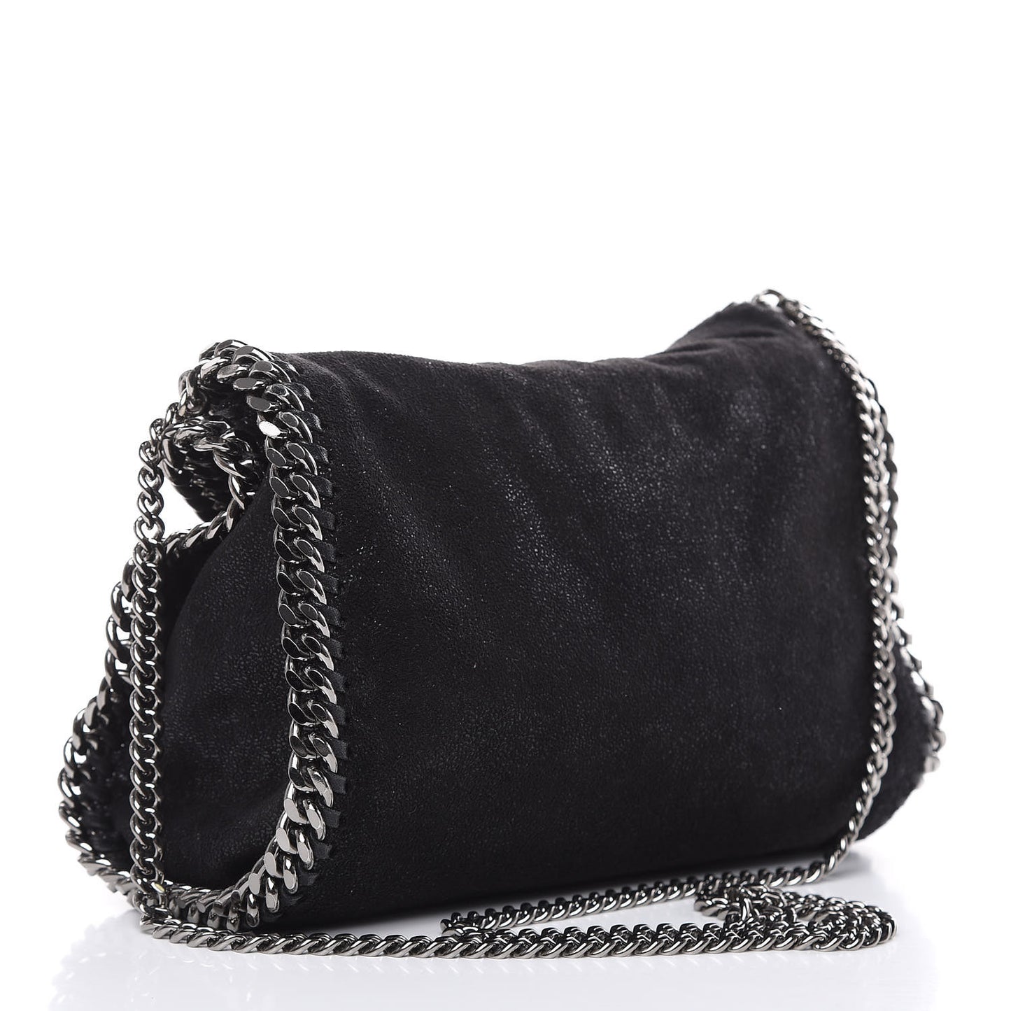 Shaggy Deer Mini Falabella Fold Over Tote Black