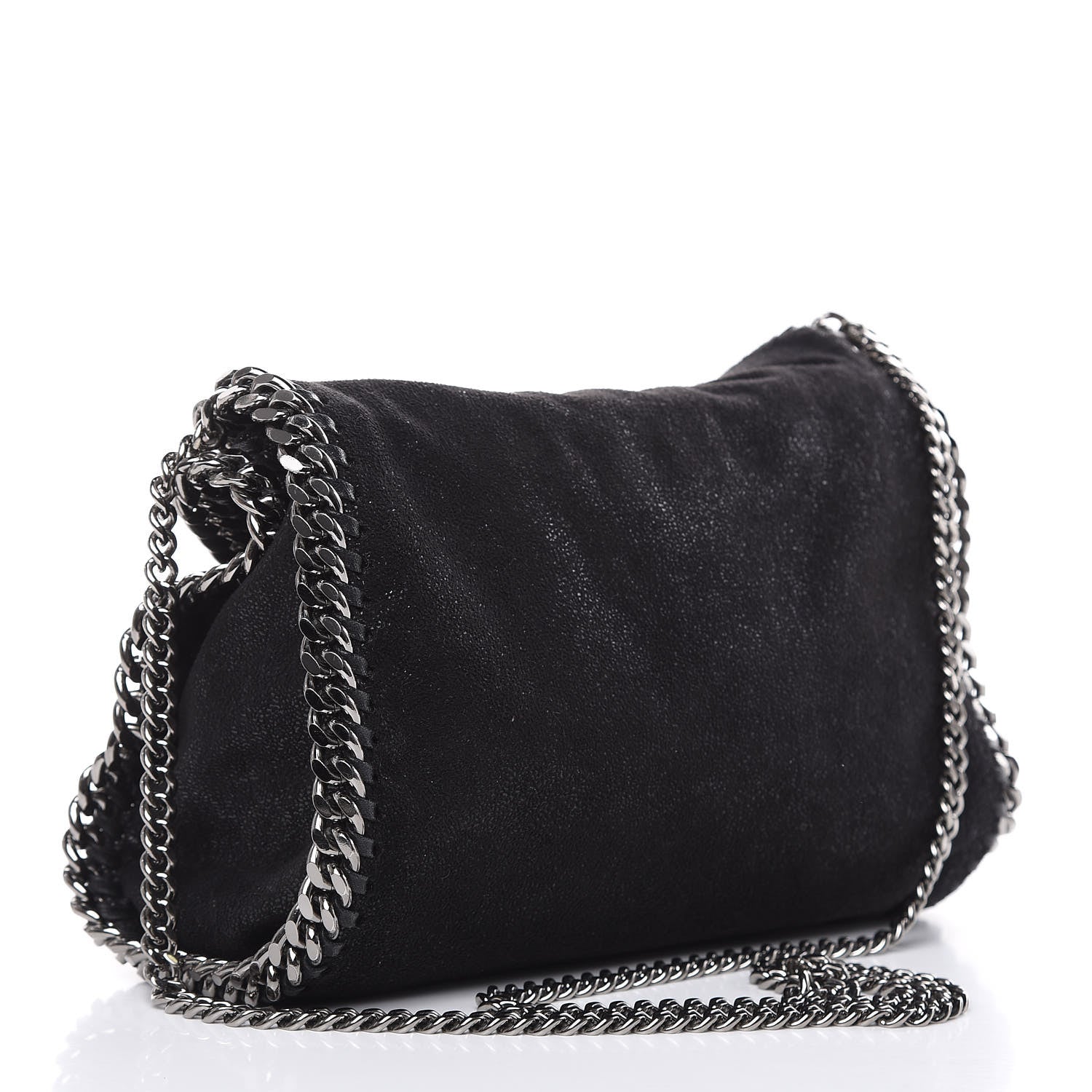 Stella McCartney Shaggy Deer Mini Falabella Fold Over Tote Black 3 of 10