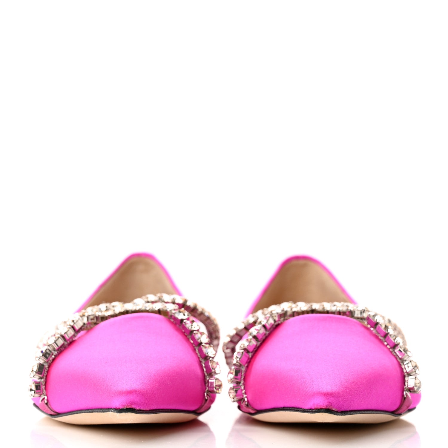 Jimmy Choo Satin Crystal Genevi Flat 35.5 Fuchsia Honey 2 of 11
