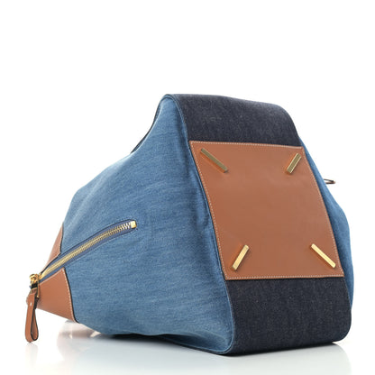 Loewe Calfskin Denim Medium Hammock Shoulder Bag Multitone Tan 5 of 11