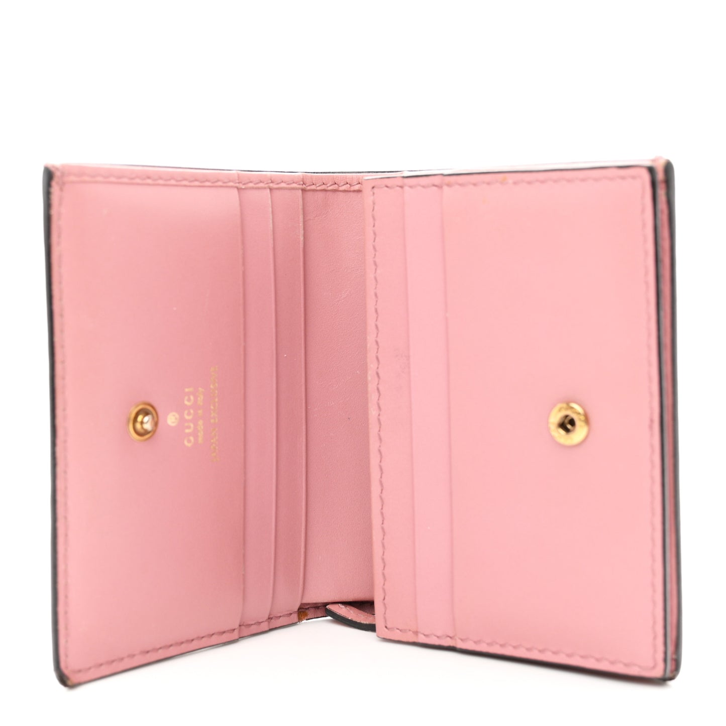 Guccissima Cherries Card Case Wallet Pink