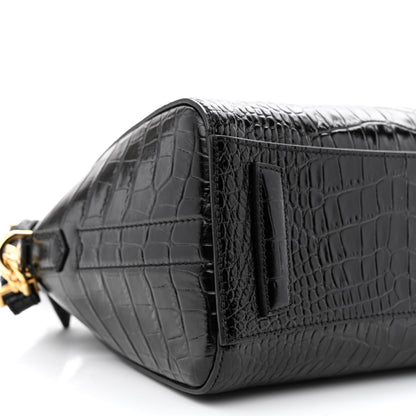 Givenchy Calfskin Crocodile Embossed Mini Antigona Black 9 of 10
