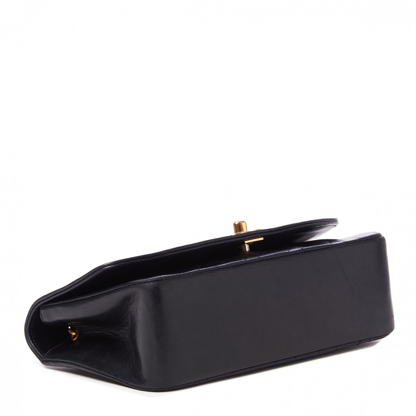 Lambskin Quilted Small Single Flap Bag Black
