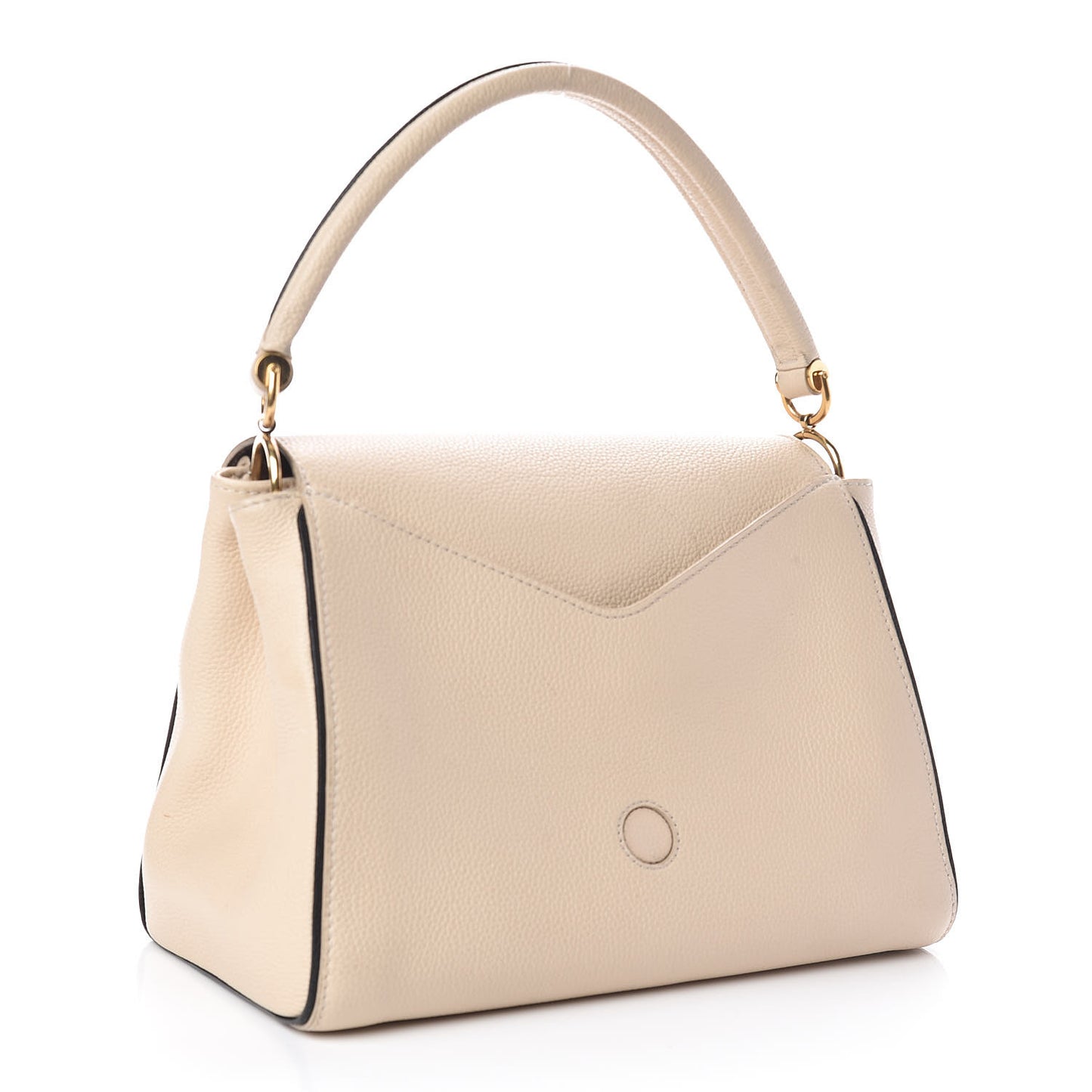 Grained Calfskin Monogram Double V Creme
