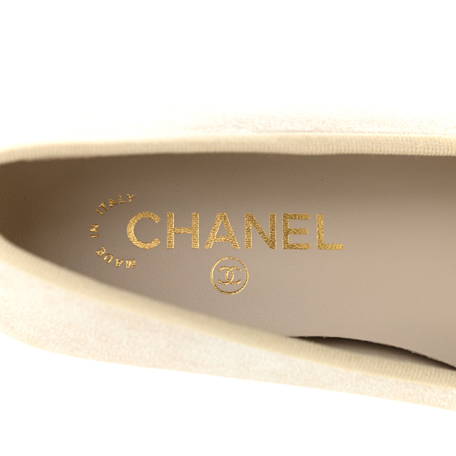 Chanel Metallic Goatskin Cap Toe CC Ballerina Flats 39.5 Gold 6 of 10