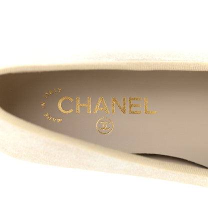 Chanel Metallic Goatskin Cap Toe CC Ballerina Flats 39.5 Gold 6 of 10