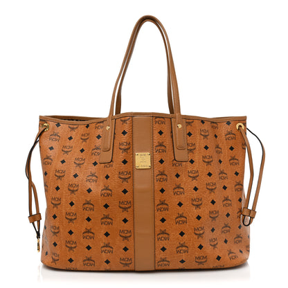 MCM Visetos Large Liz Reversible Shopper Tote Cognac 1 of 16