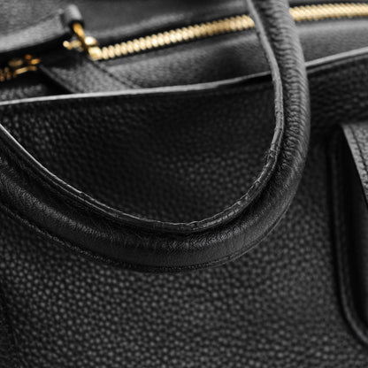 Alexander McQueen Pebbled Calfskin Medium Skull Padlock Zip Around Tote Black 4 of 8