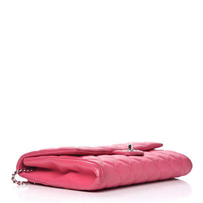 Chanel Lambskin Quilted Clutch With Chain Flap Pink 4 of 18