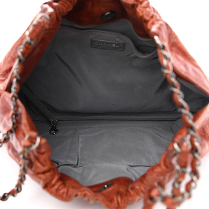 Chanel Caviar Quilted Chain Drawstring Hobo Red 4 of 9
