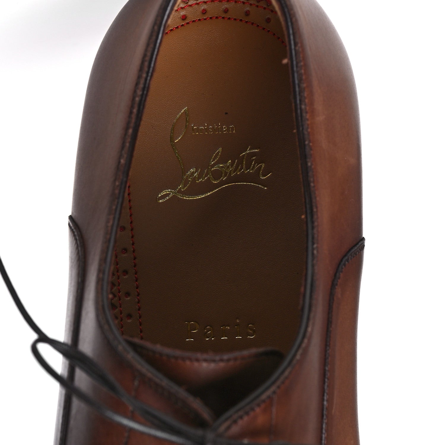 Christian Louboutin Calfskin Mens Greggo Flat Oxfords 42.5 Brown 8 of 9