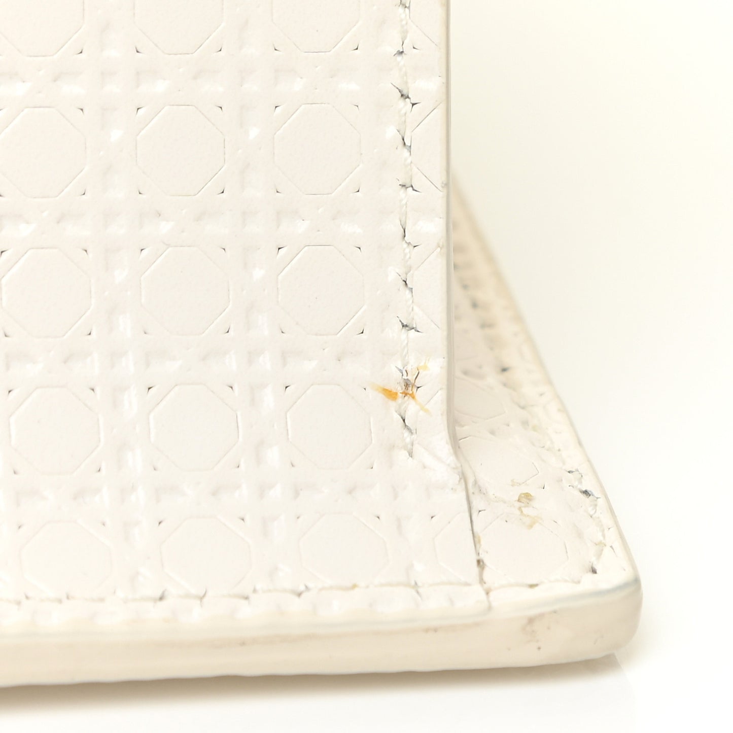Patent Micro-Cannage 30 Montaigne Chain Flap Bag White