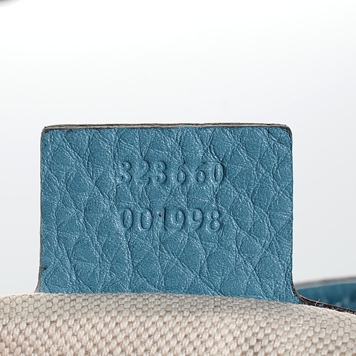 Gucci Pebbled Calfskin Medium Bamboo Shopper Tote Light Blue 7 of 9