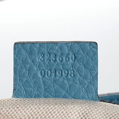 Gucci Pebbled Calfskin Medium Bamboo Shopper Tote Light Blue 7 of 9