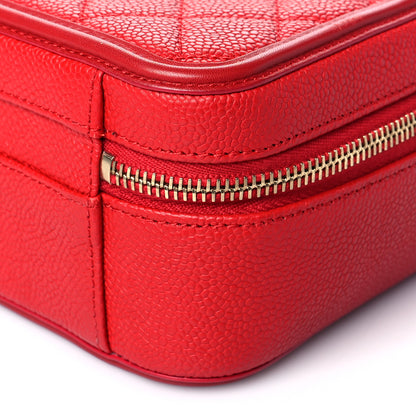 Chanel Caviar Quilted Medium CC Filigree Vanity Case Red 10 of 12