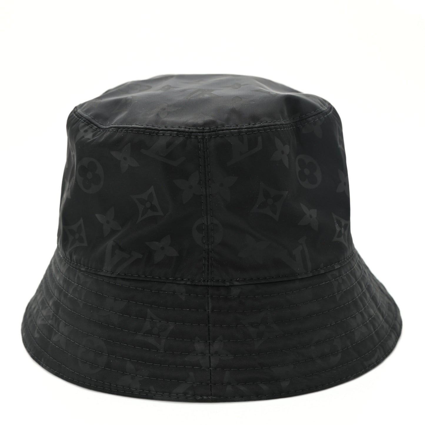 Nylon Wool Monogram Reversible MNG Rain Bucket Hat M Black Navy