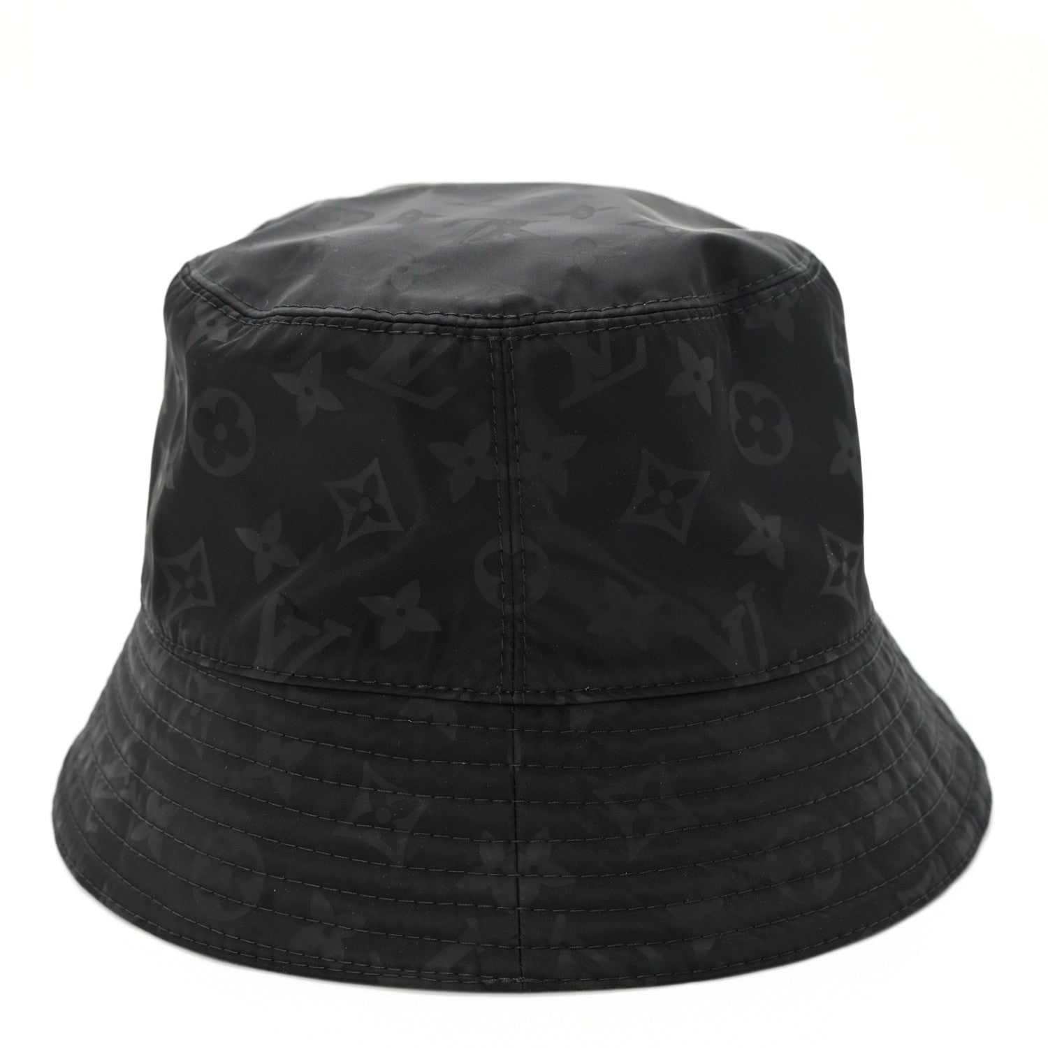 Louis Vuitton Nylon Wool Monogram Reversible MNG Rain Bucket Hat M Black Navy 11 of 16