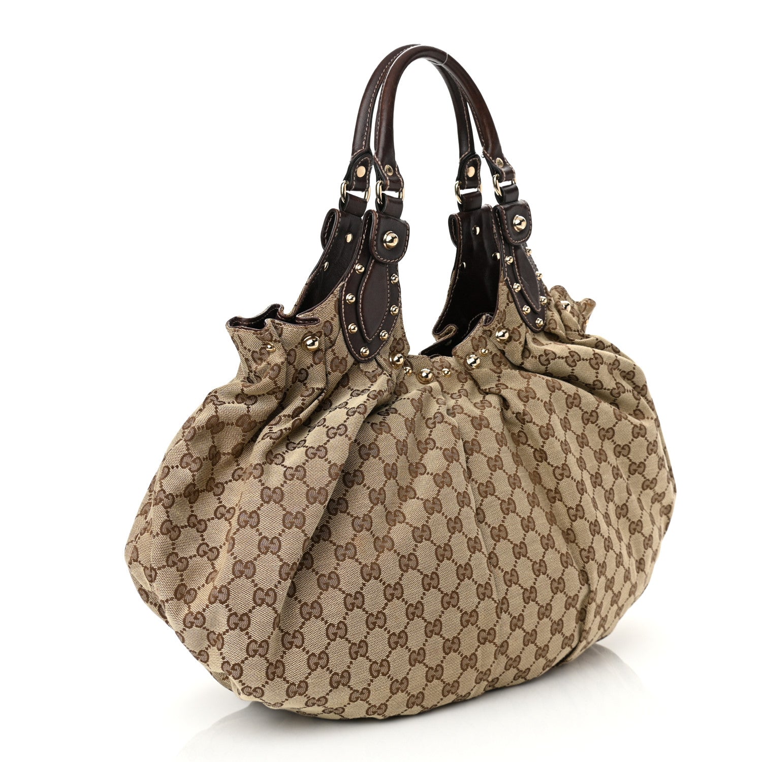Gucci Monogram Studded Pelham Tote Dark Brown 3 of 13