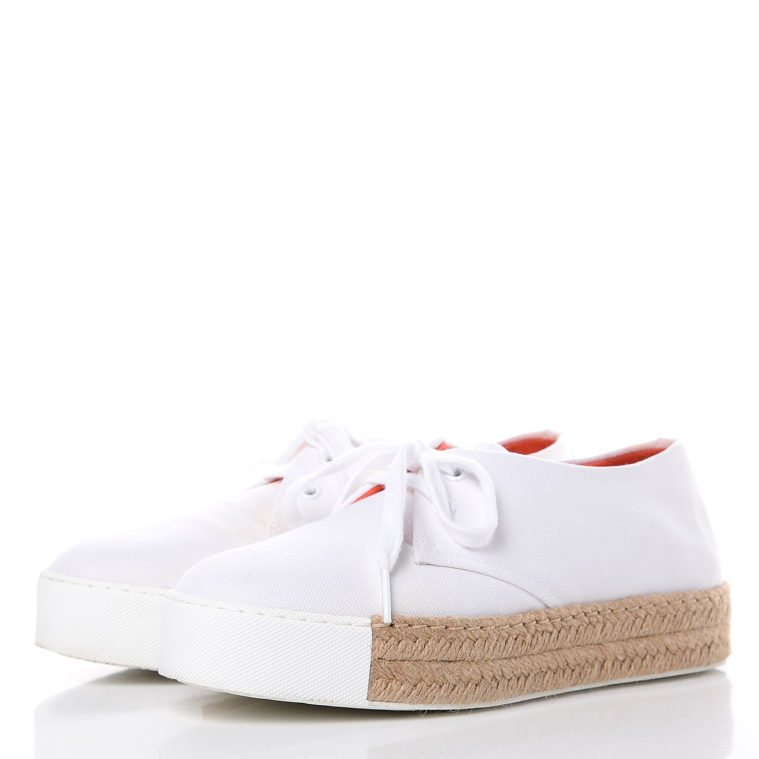 Hermes Cotton Canvas Rosa Sneakers 37 White 3 of 12