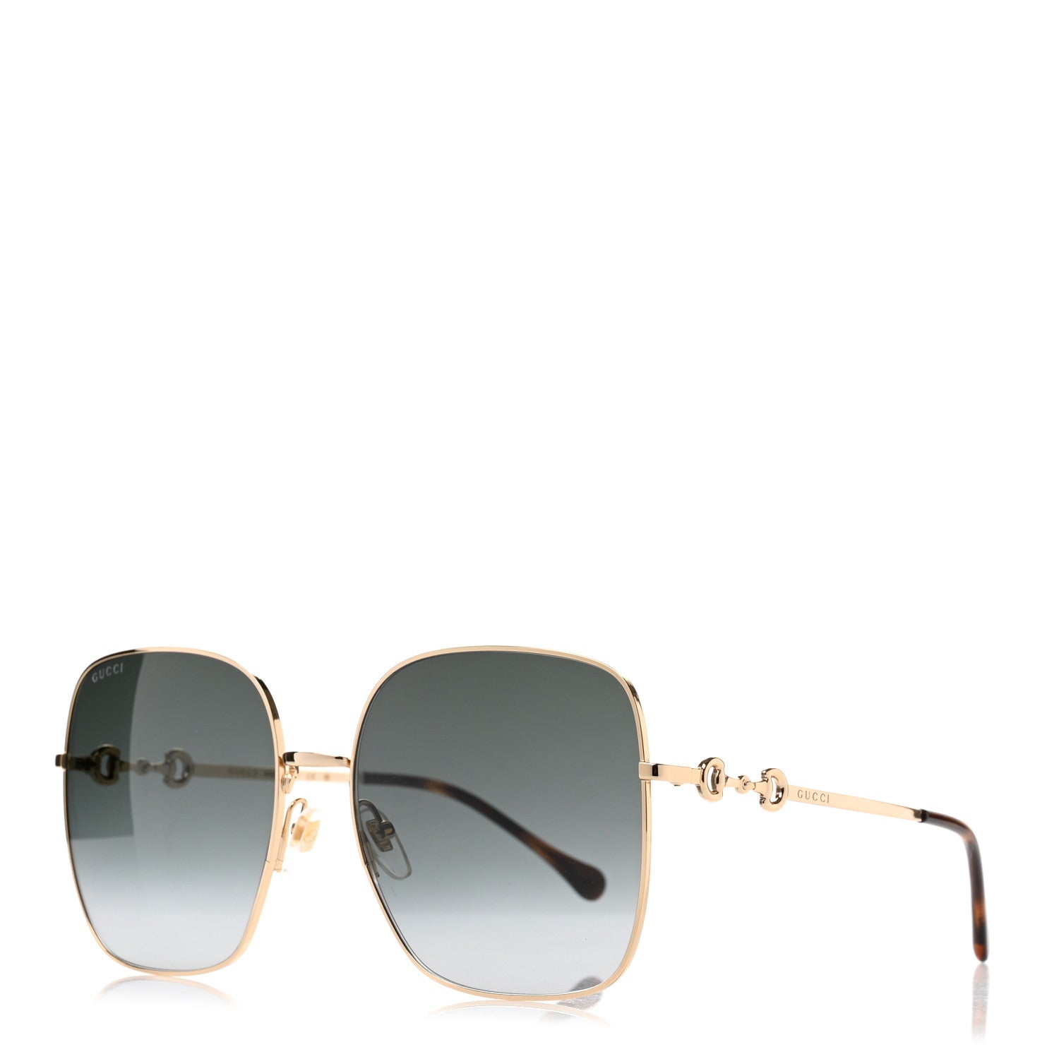 Gucci Metal Horsebit Square Frame Sunglasses GG0879S Grey 1 of 7